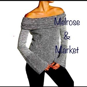 EUC- Nordstrom Melrose&Market off-shoulder boho sweater flare sleeves